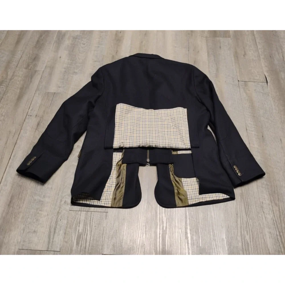 Kroon Ritchie Navy blue Hybrid Sport Coat Blue Blazer Wool Cashmere 46R $425 - Picture 6 of 16